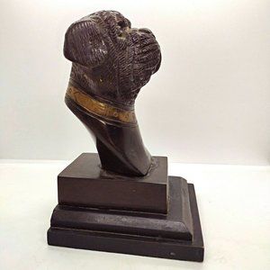 Heavy Fabulous Antique 7" English Bronze Bulldogs Bookend Figure Decor Head
